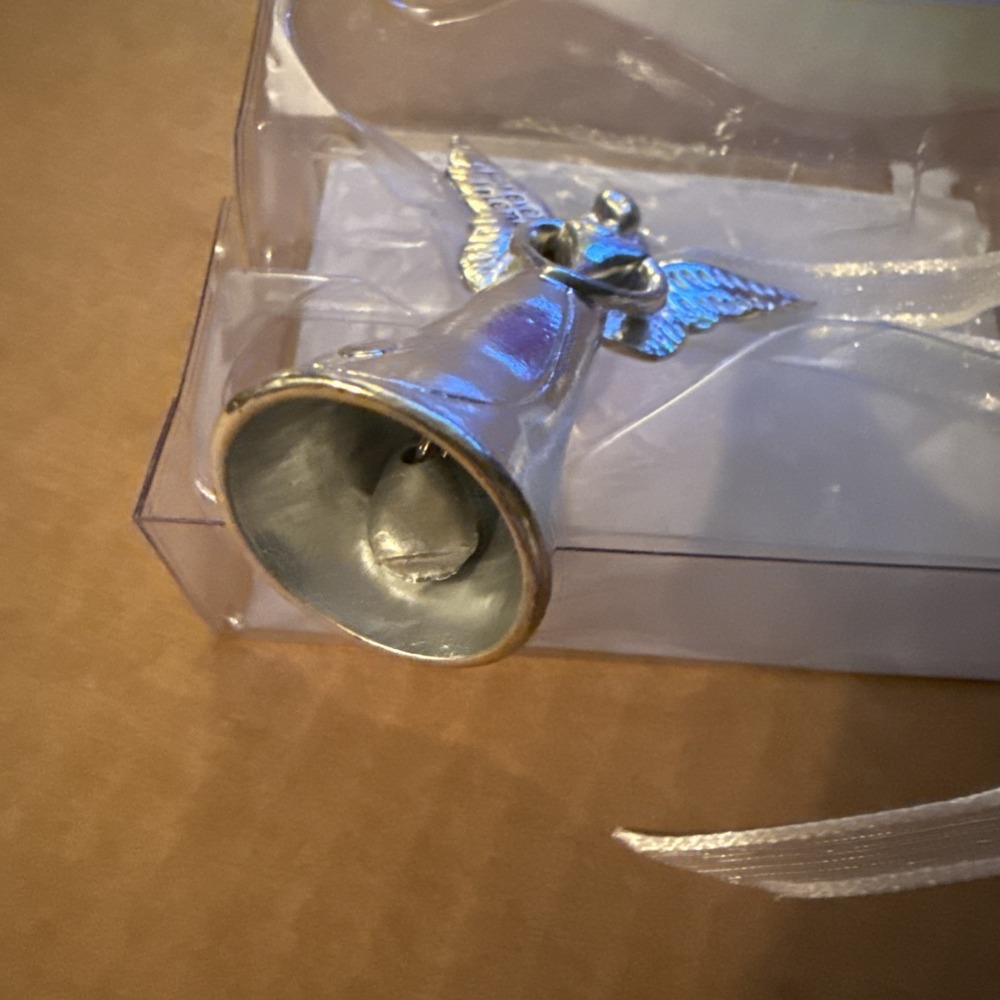 Serenity Silver Metal Friendship Angel Ornament Bell Forever Friend - Picture 7 of 8